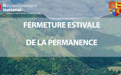 Fermeture estivale