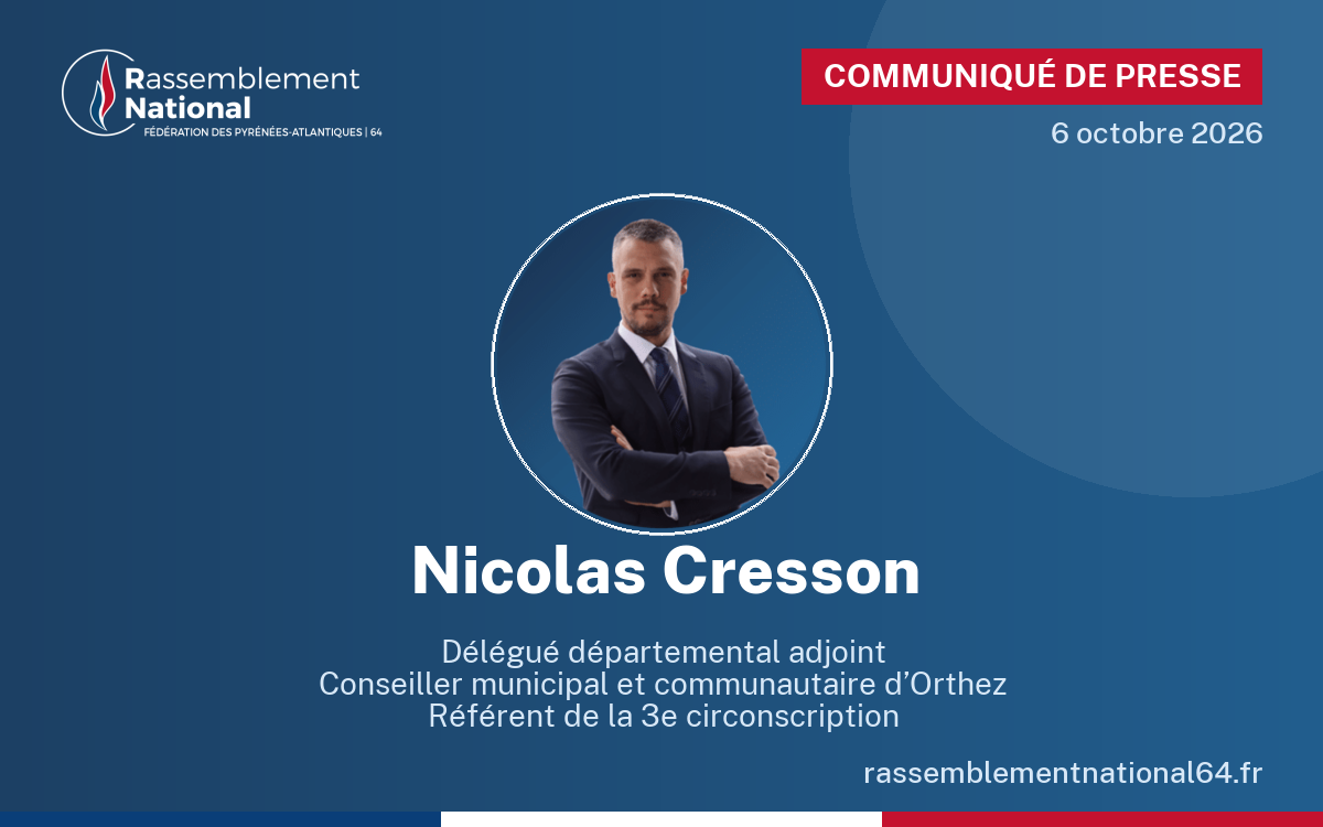 Communiqué de presse de Nicolas Cresson