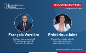 Communiqué de presse de François Verrière et Frédérique Joint